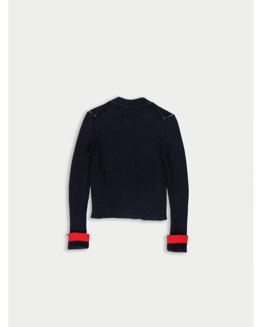 La Fetiche Blue Rosemary Shrunken Fit Ribbed Cardigan