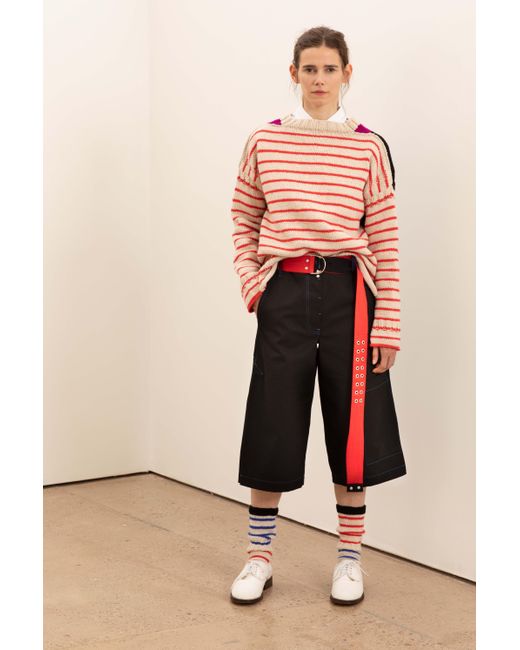 La Fetiche Multicolor Laura Cotton Panama Culottes With Patch Pockets And Side Split