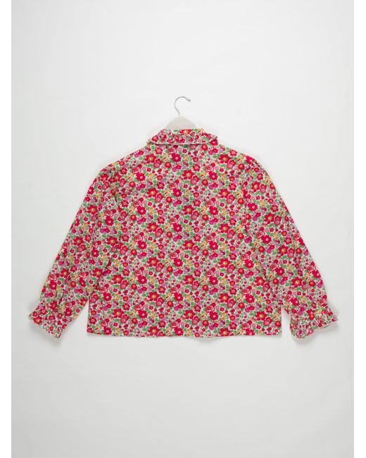 La Fetiche Red Jane Liberty Print Cotton Blouse