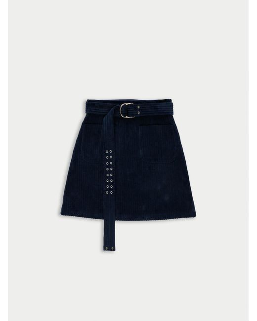 La Fetiche Blue Zouzou Corduroy A-Line Skirt