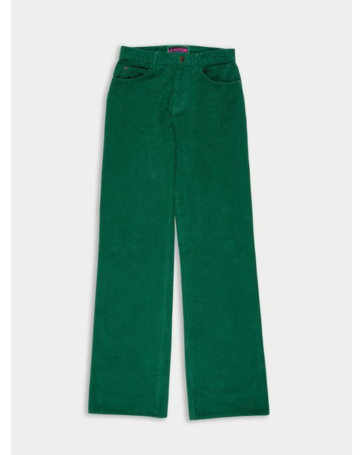 La Fetiche Green Pauline Highwaisted Corduroy Jeans