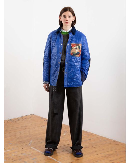 La Fetiche Blue Bill Lightweight Nylon Padded Jacket With Workwear Details