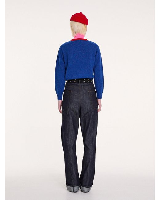 La Fetiche Blue Fifi Crew Neck Shetland Sweater