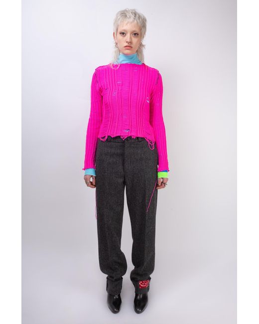 La Fetiche Pink Julia Ribbed Sweater