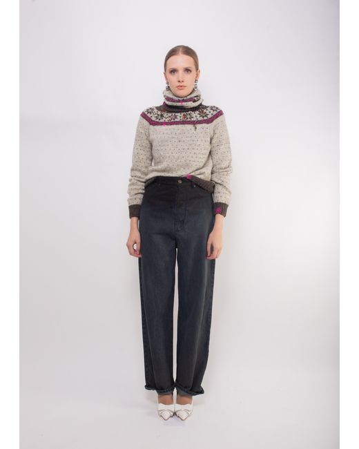 La Fetiche Gray Jude Fairisle Sweater