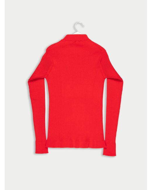La Fetiche Red Albini Fitted Ribbed Sweater