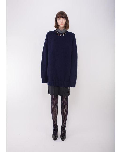 La Fetiche Blue Sydney Oversized Sweater Dress