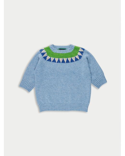 La Fetiche Blue Otta Fairisle Shetland Sweater