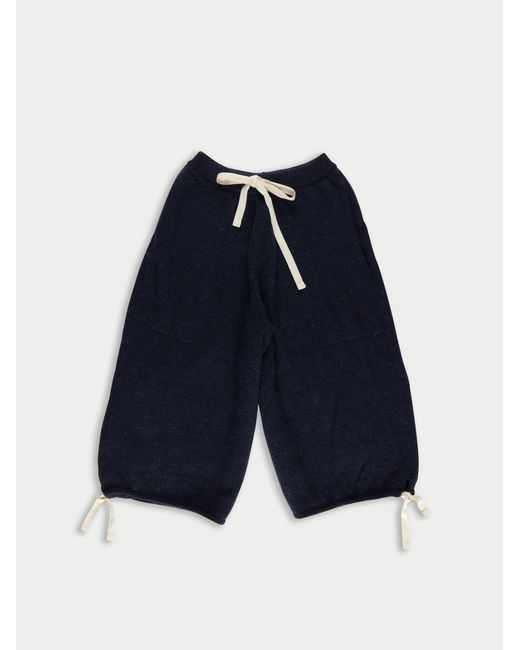 La Fetiche Blue Alistair Oversized Knitted Skate Shorts