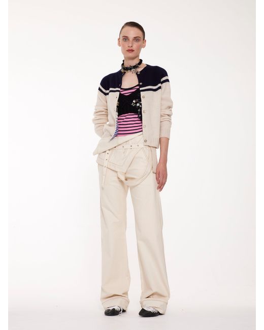 La Fetiche Blue Maar Crew Neck Cardigan