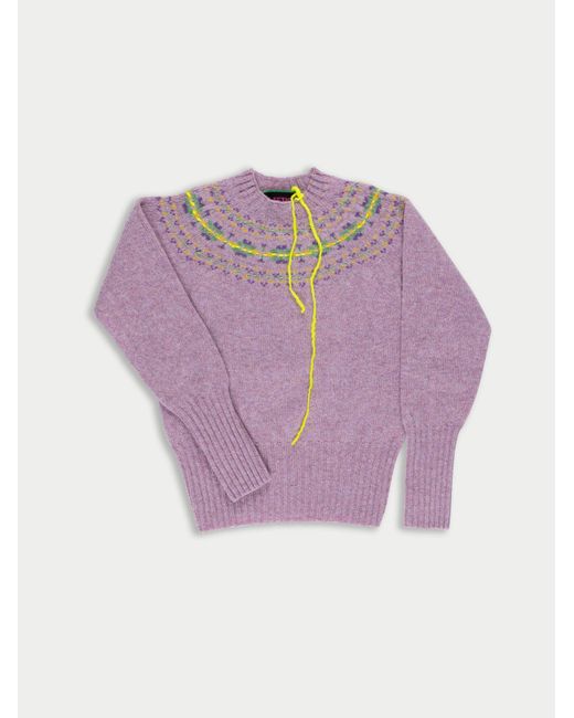 La Fetiche Purple Barbara Traditional Crafted Fairisle Sweater