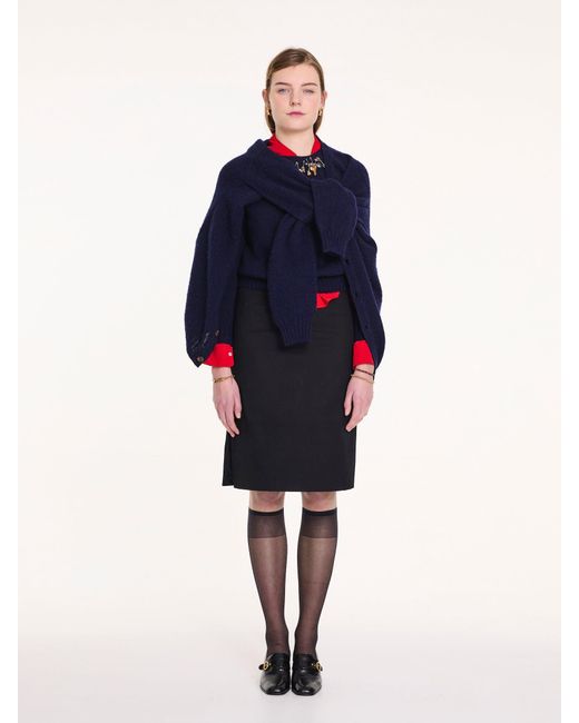 La Fetiche Blue Beaton Brushed V-Neck Cardigan