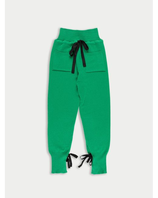 La Fetiche Green Tina Knitted Jogging Pants