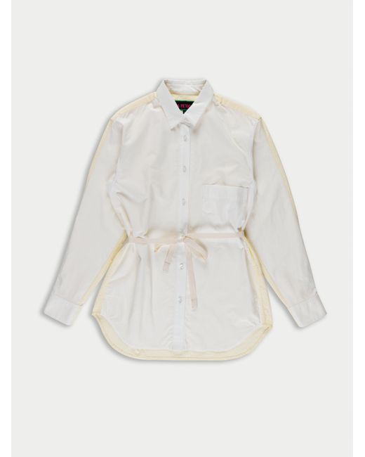 La Fetiche White June Colour Blocked Shirt