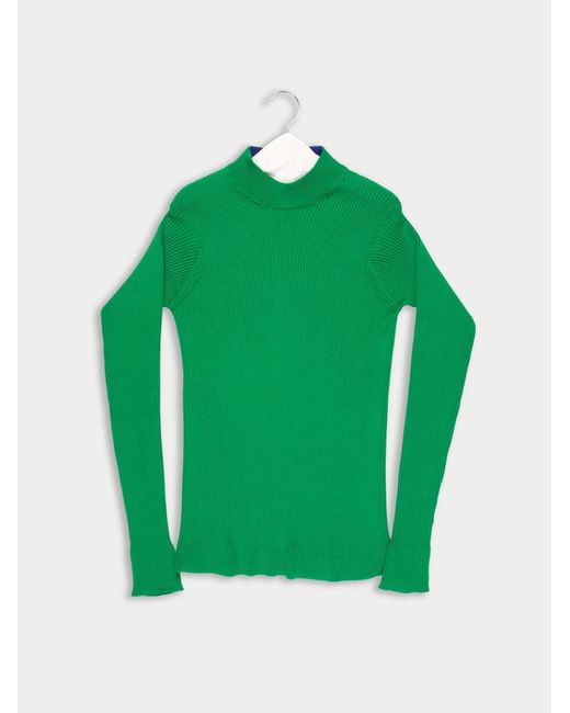 La Fetiche Green Albini Fitted Ribbed Sweater