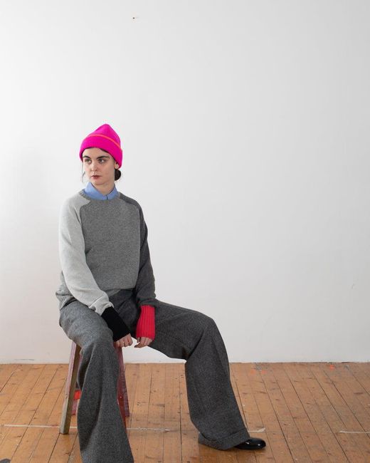 La Fetiche Gray George Oversized Lambswool Sweater