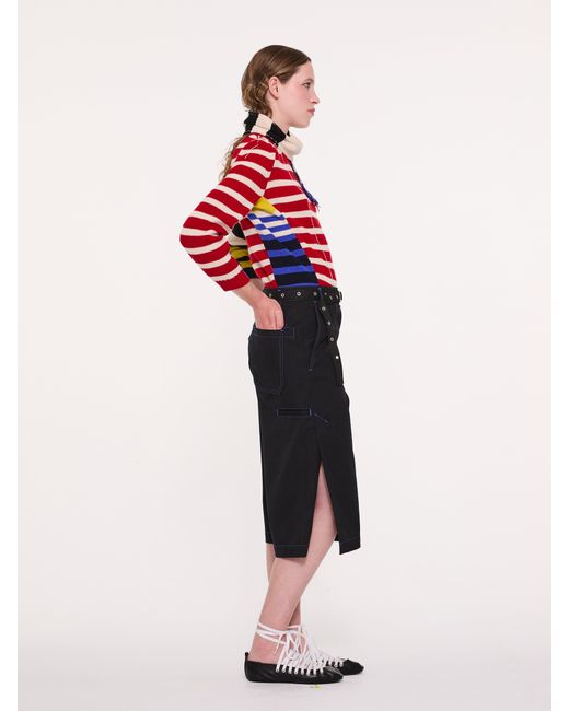 La Fetiche White Pasquier Striped Scarf