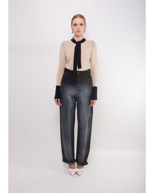 La Fetiche Natural Gloria Neck Tie Sweater