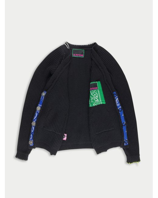 La Fetiche Blue Valerie Heavy Weight Knitted Cardigan