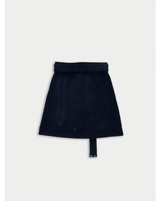 La Fetiche Blue Zouzou Corduroy A-Line Skirt
