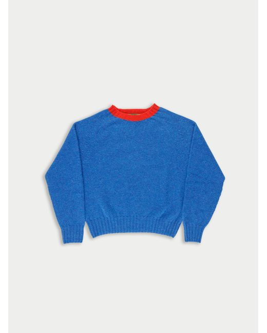 La Fetiche Blue Fifi Crew Neck Shetland Sweater