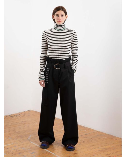 La Fetiche Black Yves Tailored Menswear Pant With Military Belt