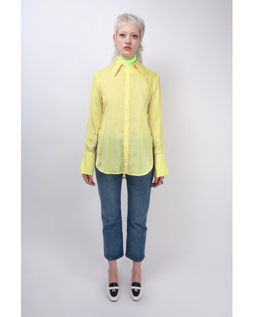 La Fetiche Yellow Tasha Lightweight Silk Shirt