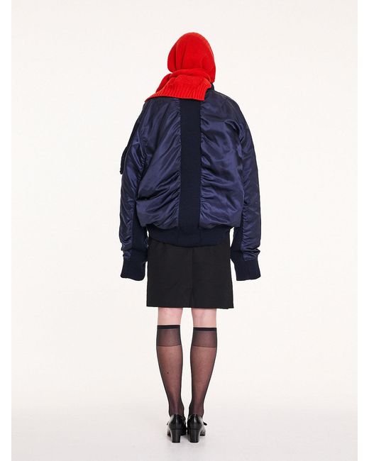 La Fetiche Blue Kim X Oversized Bomber Jacket