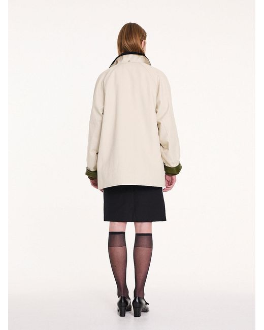 La Fetiche White Rene Bonded Cotton Utility Jacket