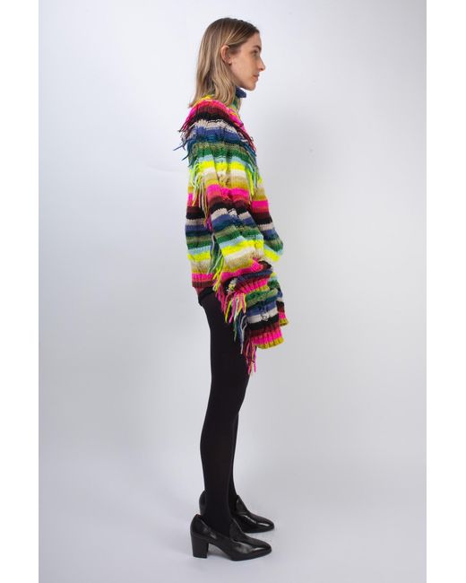La Fetiche Multicolor Viola Hand Knitted Striped Sweater