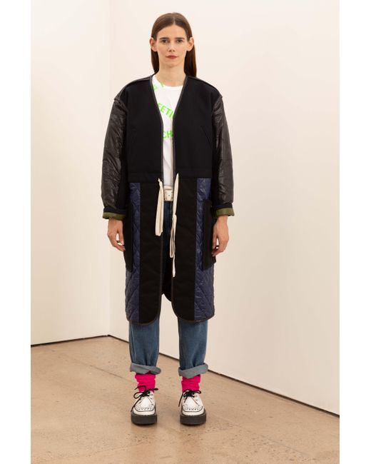 La Fetiche Blue Goude Padded Coat Liner