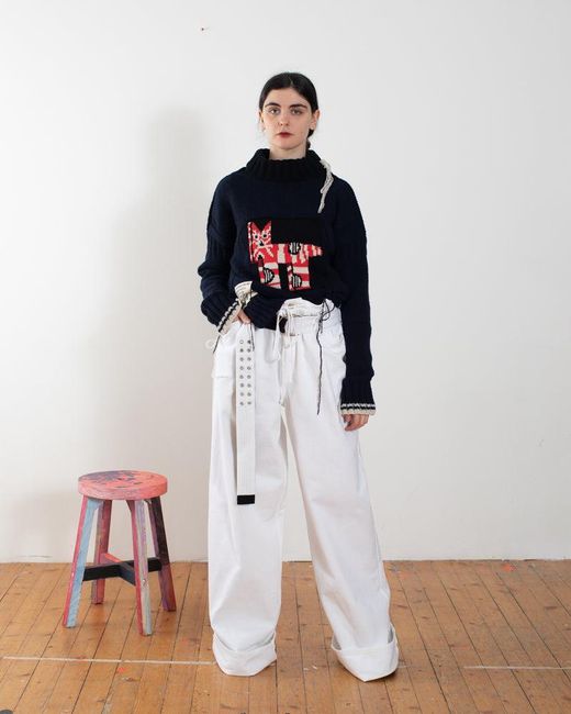 La Fetiche Blue Claude Handknitted Guernsey Sweater