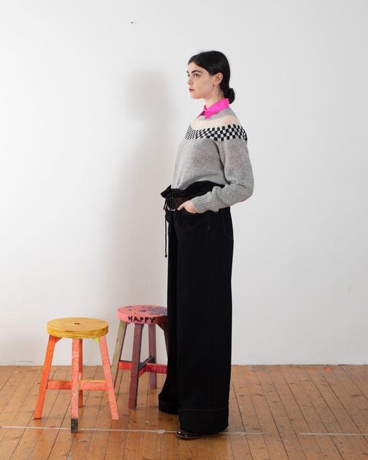 La Fetiche Gray Nova Fairisle Shetland Sweater