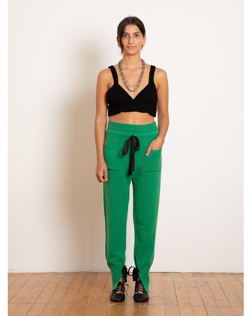 La Fetiche Green Tina Knitted Jogging Pants