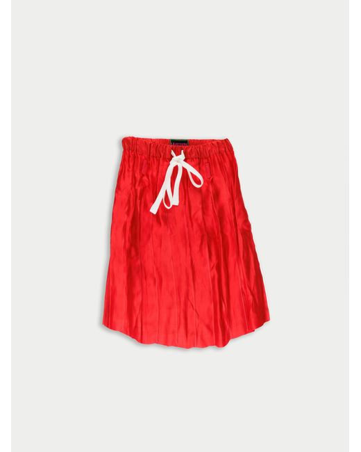 La Fetiche Red Bernadette Pleated Skirt