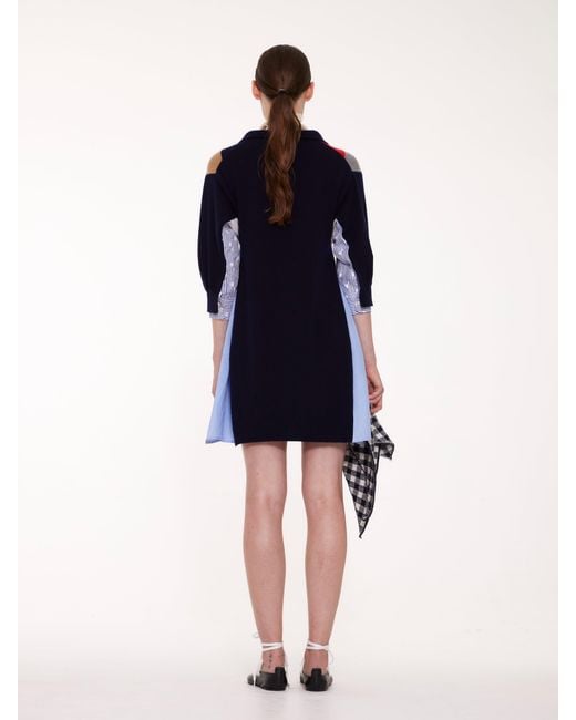 La Fetiche Blue Jisoo Argyle Polo Dress