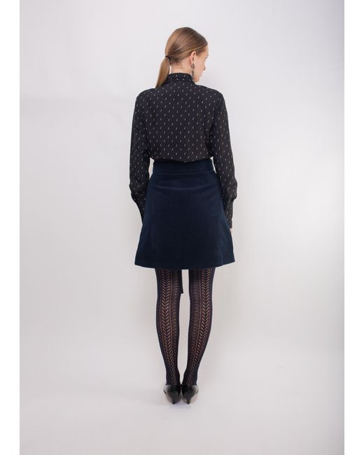 La Fetiche Blue Zouzou Corduroy A-Line Skirt