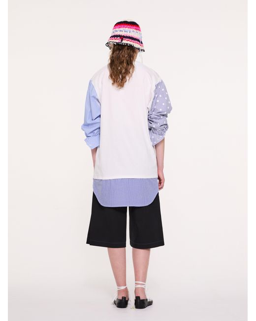 La Fetiche White Tony Upcycled Long Sleeve Tshirt Dress
