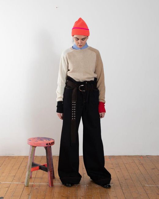 La Fetiche Natural George Oversized Lambswool Sweater
