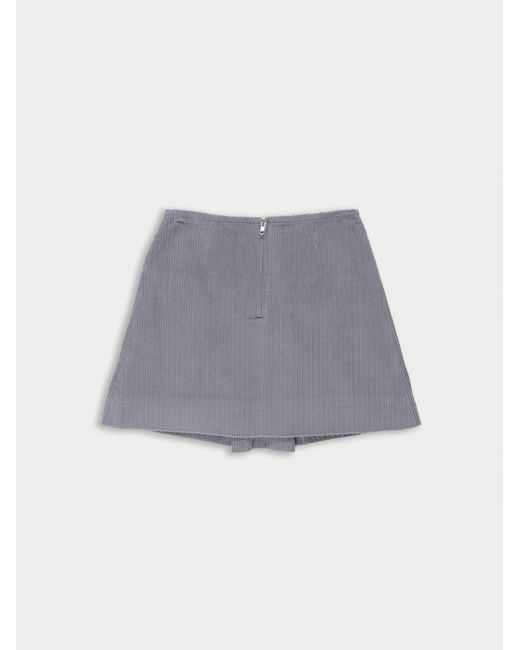 La Fetiche Gray Brigitte Corduroy Mini Skirt