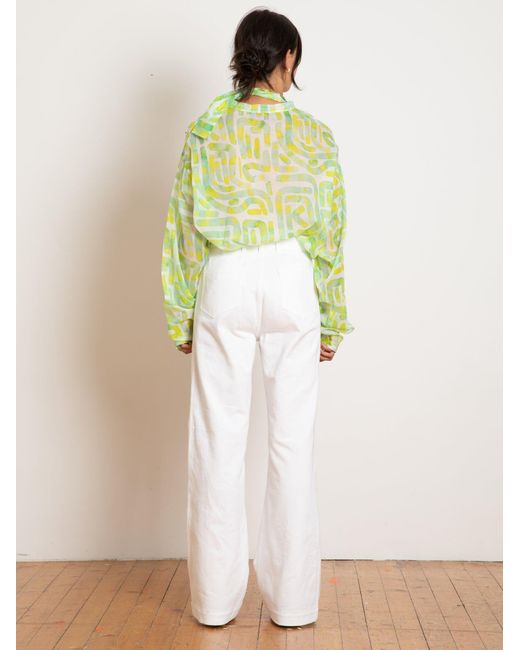 La Fetiche White Neil Highwaisted Wide Leg Jean