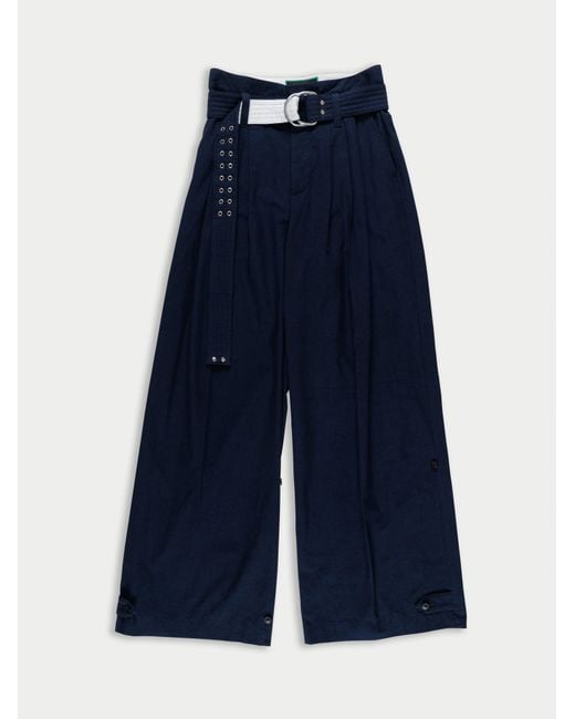 La Fetiche Blue Angie Wide Leg Pleated Pant