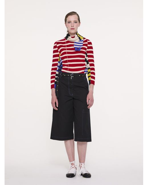 La Fetiche White Pasquier Striped Scarf