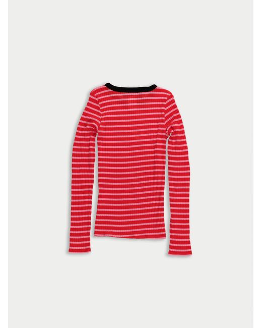 La Fetiche Red Jackie Raye Striped Top