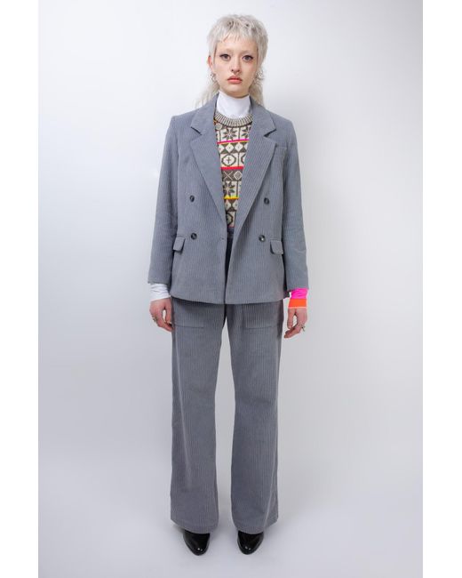 La Fetiche White Neil Highwaisted Corduroy Pant