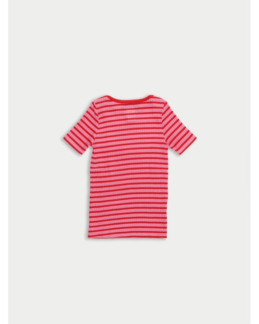 La Fetiche Pink Jaja Striped Short Sleeve Top