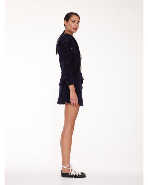 La Fetiche Blue Cara Hand-Knitted Chunky Sailor Jacket