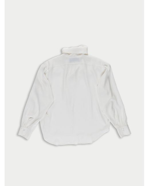 La Fetiche White Nusch Neck Tie Blouse