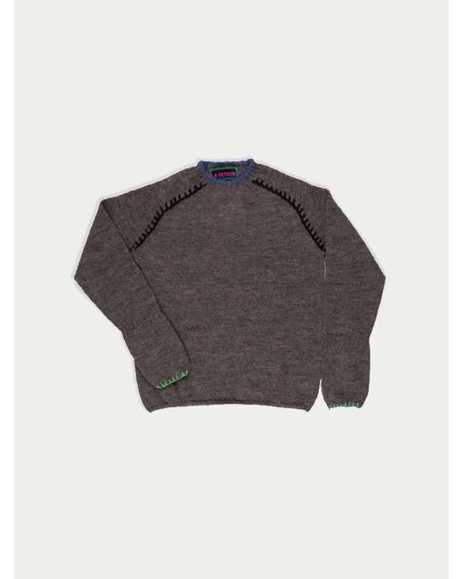 La Fetiche Gray Peggy Bis Reworked Crew Neck Sweater