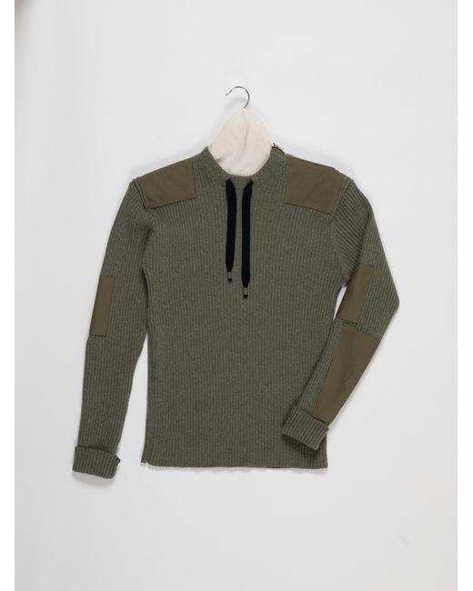 La Fetiche Green Agnes Ribbed Military Sweater